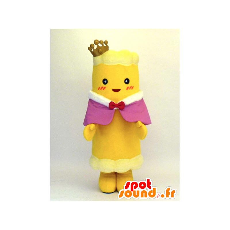 Mascot chikuwa Japanse gele roller met een kroon - MASFR27362 - Yuru-Chara Japanse Mascottes