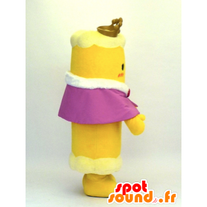 Mascot chikuwa Japanse gele roller met een kroon - MASFR27362 - Yuru-Chara Japanse Mascottes