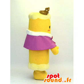 Chikuwa maskot, gul japansk rulle med krone - Spotsound maskot