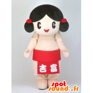 Mascotte Kamin-kun, ragazza bruna vestita di sumo - MASFR27365 - Yuru-Chara mascotte giapponese