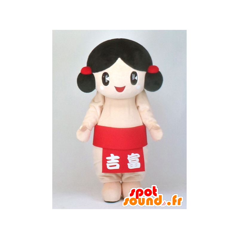 Mascotte Kamin-kun, ragazza bruna vestita di sumo - MASFR27365 - Yuru-Chara mascotte giapponese