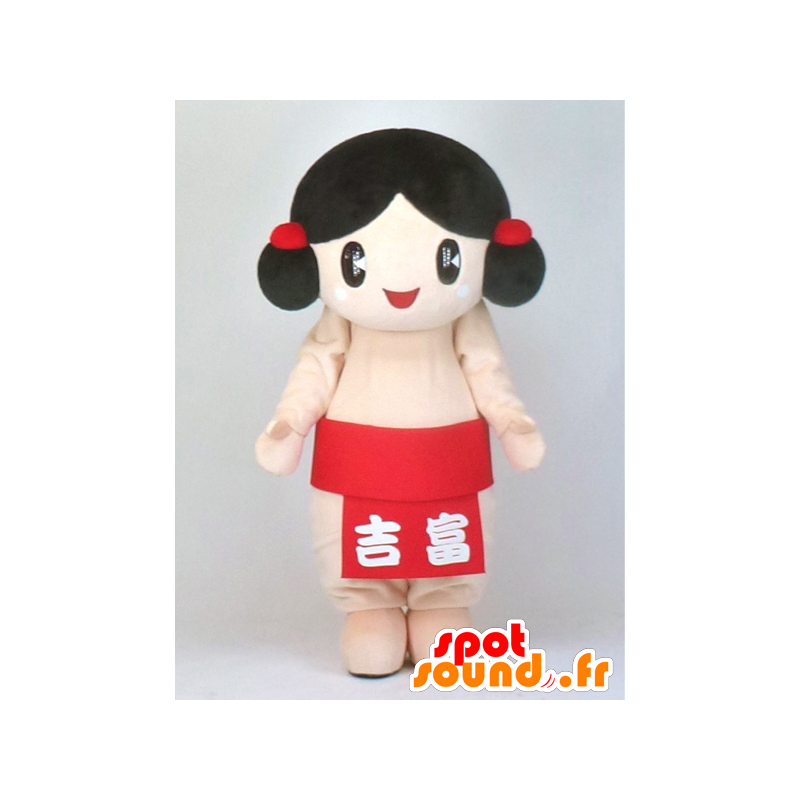 Kamin-kun maskot, brunette pige i sumotøj - Spotsound maskot