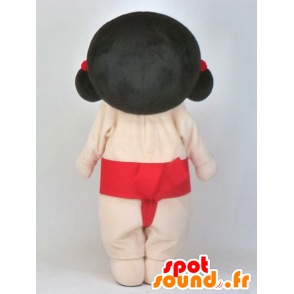 Mascotte de Kamin-kun, fillette brune en tenue de sumo - MASFR27365 - Mascottes Yuru-Chara Japonaises