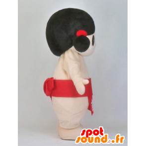 Mascotte de Kamin-kun, fillette brune en tenue de sumo - MASFR27365 - Mascottes Yuru-Chara Japonaises