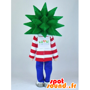 Egel mascotte met groen haar en een matroos - MASFR27366 - Yuru-Chara Japanse Mascottes