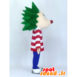 Hedgehog mascot with green hair and sailor - MASFR27366 - Yuru-Chara Japanese mascots