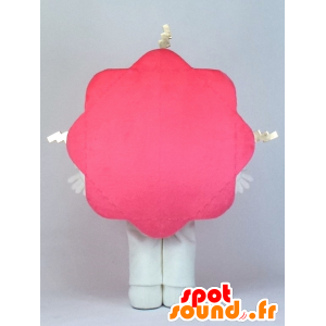 Mascot nuvem rosa de flor gigante e sorrindo - MASFR27367 - Yuru-Chara Mascotes japoneses