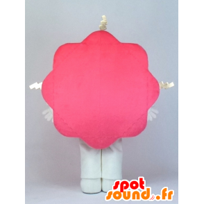 Mascot nuvem rosa de flor gigante e sorrindo - MASFR27367 - Yuru-Chara Mascotes japoneses