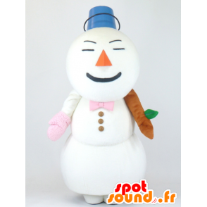 Schneemann-Maskottchen riesigen Schnee, heftigen Luft - MASFR27368 - Yuru-Chara japanischen Maskottchen