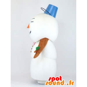 Mascotte de bonhomme de neige géant, à l'air farouche - MASFR27368 - Mascottes Yuru-Chara Japonaises