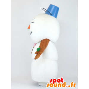 Schneemann-Maskottchen riesigen Schnee, heftigen Luft - MASFR27368 - Yuru-Chara japanischen Maskottchen