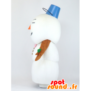 Mascotte de bonhomme de neige géant, à l'air farouche - MASFR27368 - Mascottes Yuru-Chara Japonaises