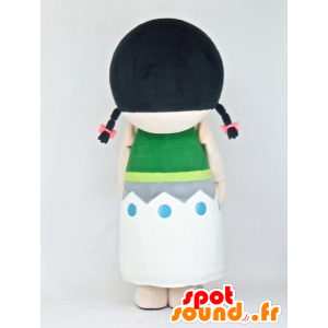 Mascotte de Kokeshi, Indienne brune avec une robe colorée - MASFR27369 - Mascottes Yuru-Chara Japonaises