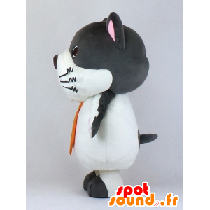 Jooob mascot, giant gray and white dog with a tie - MASFR27371 - Yuru-Chara Japanese mascots