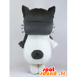 Mascota Jooob, perro gris y blanco gigante con un empate - MASFR27371 - Yuru-Chara mascotas japonesas