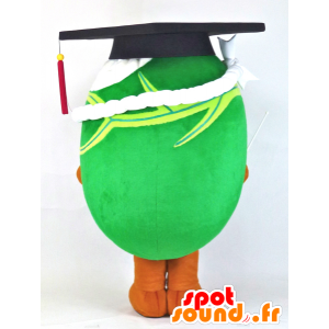 Mascotte de M. Bean, haricot géant avec une toque de diplômé - MASFR27373 - Mascottes Yuru-Chara Japonaises