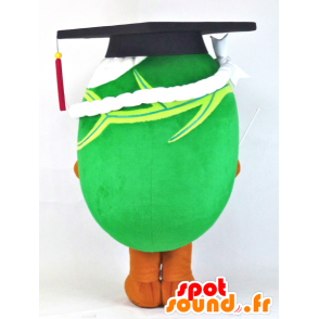 Mascotte de M. Bean, haricot géant avec une toque de diplômé - MASFR27373 - Mascottes Yuru-Chara Japonaises