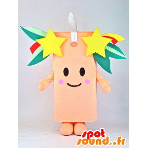 Mascot Hoshiyume chan, vaaleanpunainen kaveri tähtien kanssa - MASFR27374 - Mascottes Yuru-Chara Japonaises
