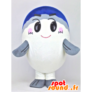 Azumagyogyou mascot, white fish, blue and gray - MASFR27375 - Yuru-Chara Japanese mascots