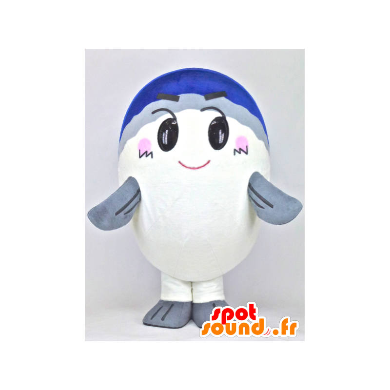 Azumagyogyou mascotte, pesce bianco, blu e grigio - MASFR27375 - Yuru-Chara mascotte giapponese