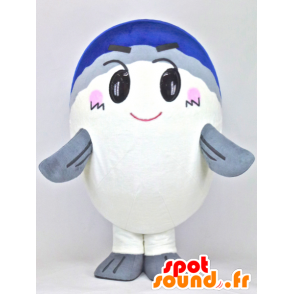 Azumagyogyou mascot, white fish, blue and gray - MASFR27375 - Yuru-Chara Japanese mascots