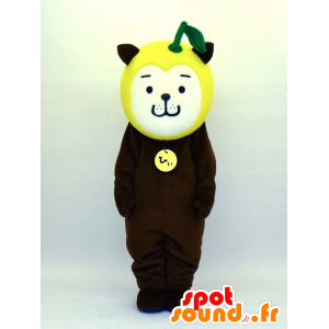 Miyazaki Hyi kun mascot, brown dog with a yellow pear - MASFR27377 - Yuru-Chara Japanese mascots