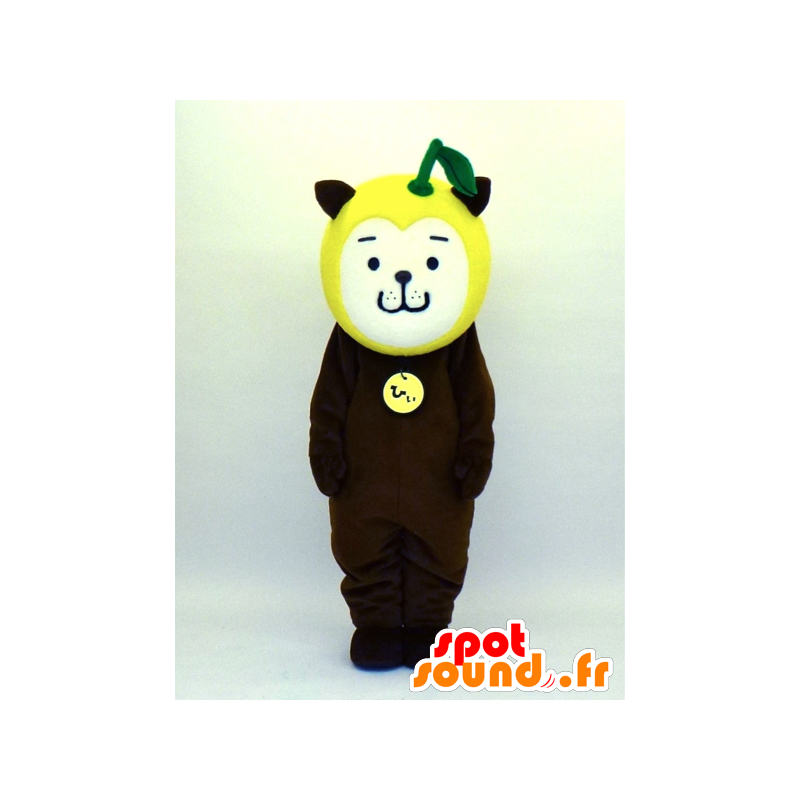 Mascot Miyazaki ΗΥΙ κουν, καφετί σκυλί με κίτρινα αχλάδι - MASFR27377 - Yuru-Χαρά ιαπωνική Μασκότ