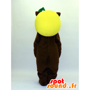 Mascot Miyazaki Hyi kun, bruine hond met gele pear - MASFR27377 - Yuru-Chara Japanse Mascottes