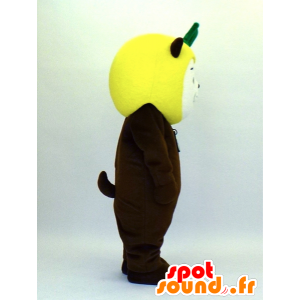 Miyazaki Hyi kun mascot, brown dog with a yellow pear - MASFR27377 - Yuru-Chara Japanese mascots