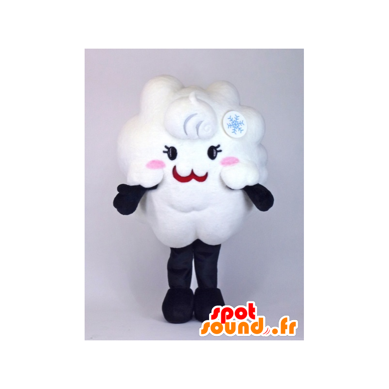 Nuvem Mascot branco e rosa, gigante, doce e bonito - MASFR27381 - Yuru-Chara Mascotes japoneses