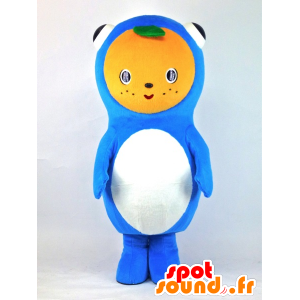 Mika Toto maskot, jätte fisk, blå med orange huvud - Spotsound