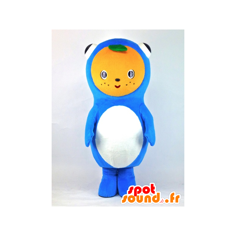 Mascotte de Mika Toto, poisson géant, bleu avec une tête d'orange - MASFR27383 - Mascottes Yuru-Chara Japonaises