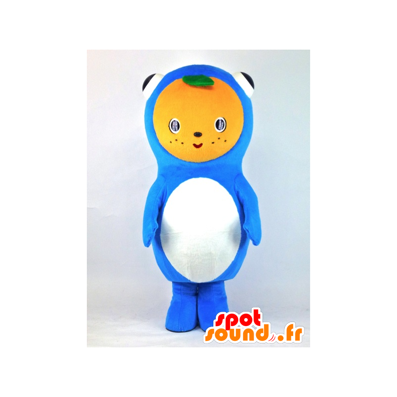 Mascot Mika Toto, peixe gigante, azul com uma cabeça de laranja - MASFR27383 - Yuru-Chara Mascotes japoneses