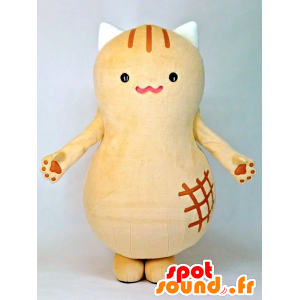 Pinyattsu maskot, orange och vit katt, jätte jordnötter -