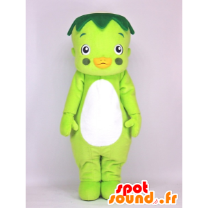 Green and white bird mascot with a leaf - MASFR27387 - Yuru-Chara Japanese mascots