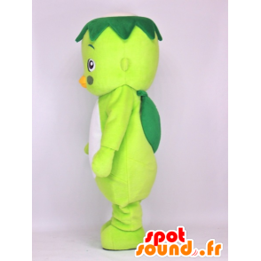 Grüne und weiße Vogel-Maskottchen mit einem Blatt - MASFR27387 - Yuru-Chara japanischen Maskottchen