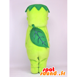 Green and white bird mascot with a leaf - MASFR27387 - Yuru-Chara Japanese mascots