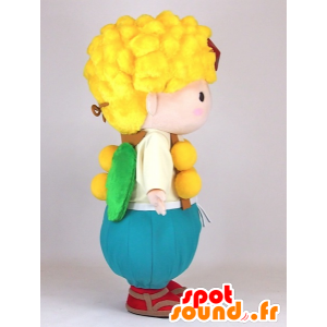 Asketen kun Maskottchen, blonde Junge mit grünen Flügeln - MASFR27388 - Yuru-Chara japanischen Maskottchen