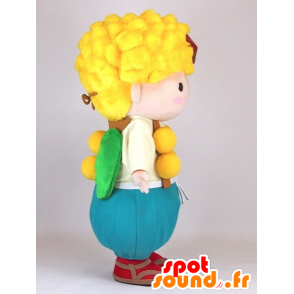 Mascot asketer KUN, blond gutt med grønne vinger - MASFR27388 - Yuru-Chara japanske Mascots