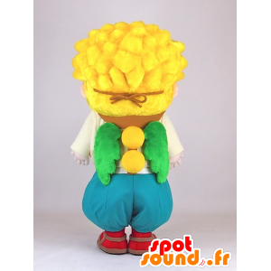 Mascot Asceten kun, blonde jongen met groene vleugels - MASFR27388 - Yuru-Chara Japanse Mascottes