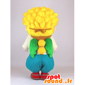 Maskot Asketové kun, blond chlapec se zelenými křídly - MASFR27388 - Yuru-Chara japonské Maskoti