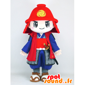 Kanbee kun Maskottchen verkleidet Samurai rot und blau - MASFR27389 - Yuru-Chara japanischen Maskottchen