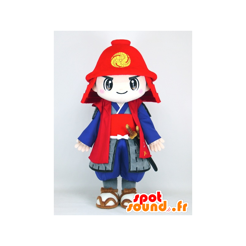 Kanbee kun Maskottchen verkleidet Samurai rot und blau - MASFR27389 - Yuru-Chara japanischen Maskottchen