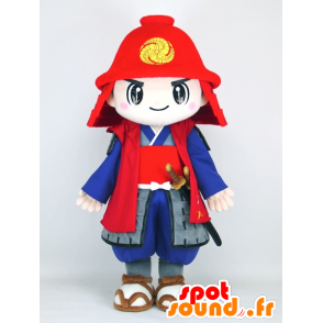 Kanbee kun mascot, dressed samurai red and blue - MASFR27389 - Yuru-Chara Japanese mascots