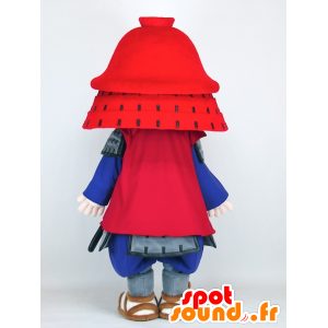 Kanbee kun Maskottchen verkleidet Samurai rot und blau - MASFR27389 - Yuru-Chara japanischen Maskottchen