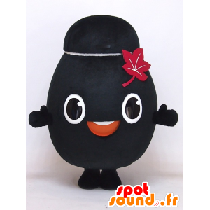 Tsubo-chan maskotti, musta mies iso pää - MASFR27391 - Mascottes Yuru-Chara Japonaises