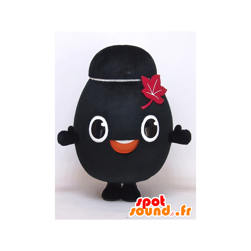 Mascotte de Tsubo-chan, bonhomme noir avec une grosse tête - MASFR27391 - Mascottes Yuru-Chara Japonaises