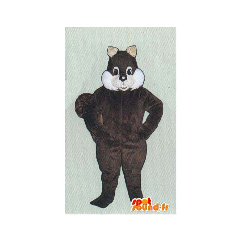 Maskot mørk brun og hvit ekorn - MASFR007070 - Maskoter Squirrel