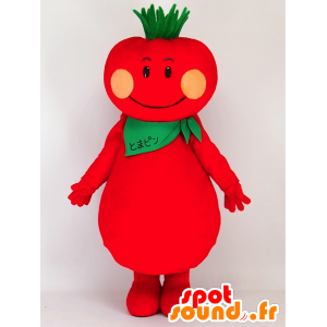 Mascotte de Tomapin, tomate rouge et verte, géante - MASFR27393 - Mascottes Yuru-Chara Japonaises