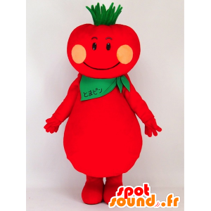 Maskotti Tomapin, punainen ja vihreä tomaatit, jättiläinen - MASFR27393 - Mascottes Yuru-Chara Japonaises